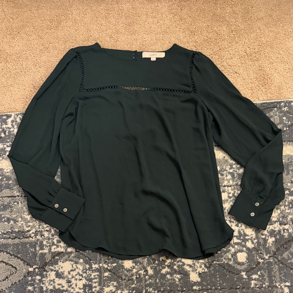 LOFT Dark Green Blouse